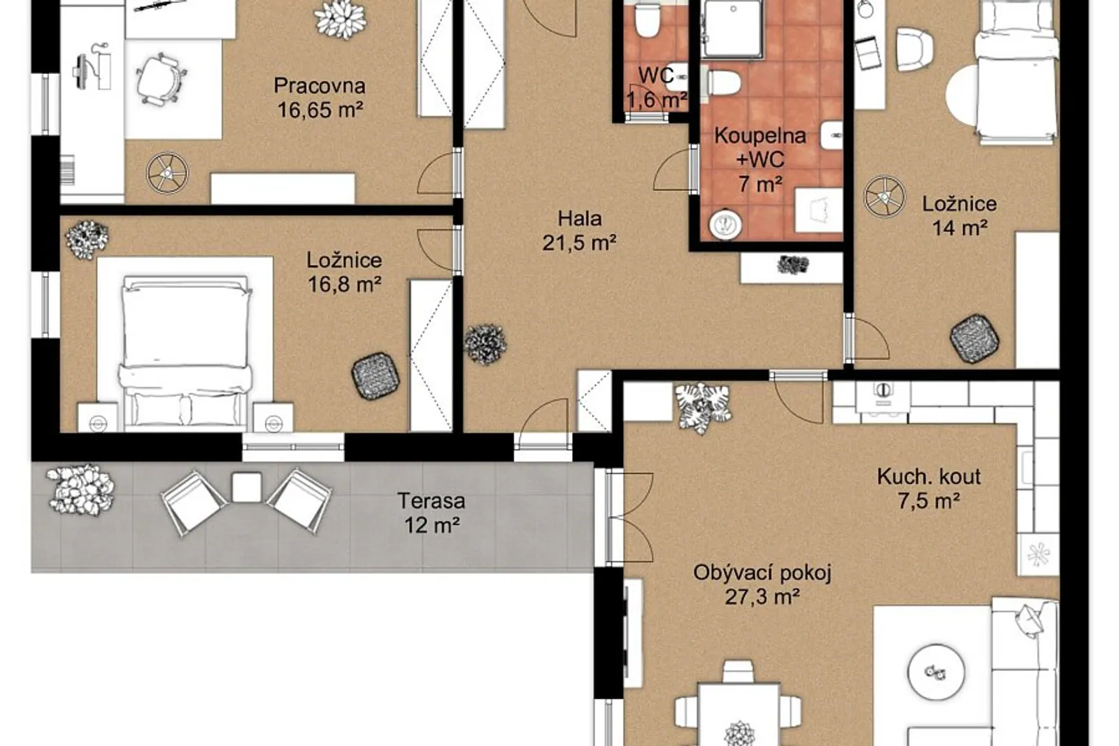 Pronájem rodinného domu 4+kk 112 m² se zahradou - Praha západ - Velké Přílepy – fotografie 19